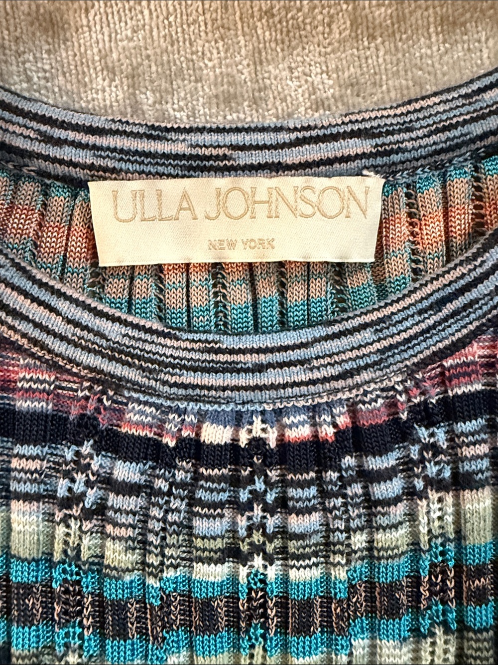 Ulla Johnson Striped Ribbed Short Sleeve Top Size S - Picture 4 of 5